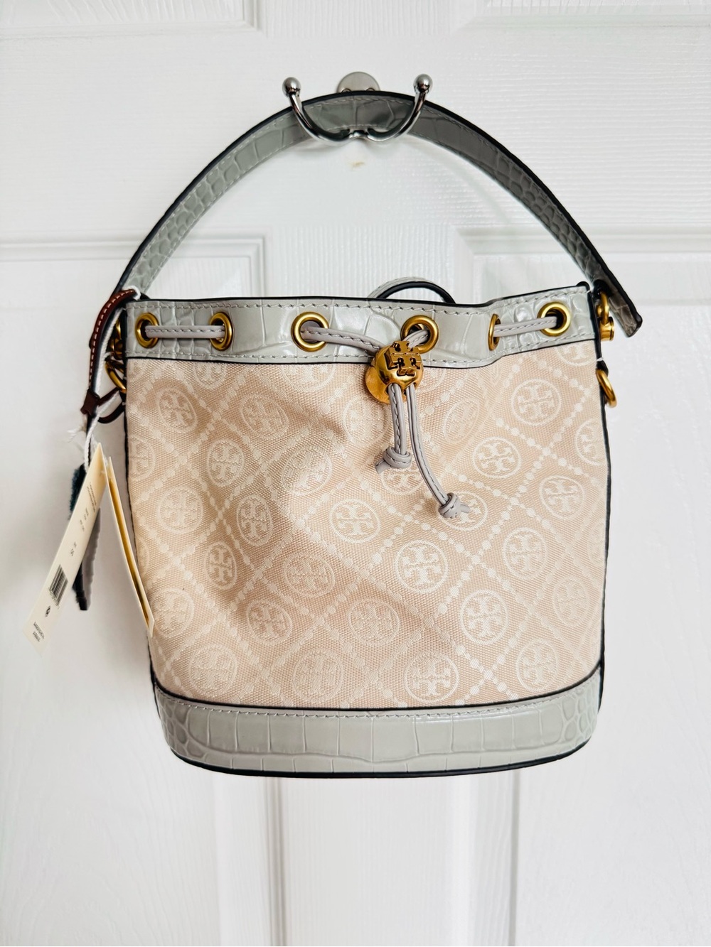 Tory Burch T Monogram Cloud Jacquard Bucket Bag